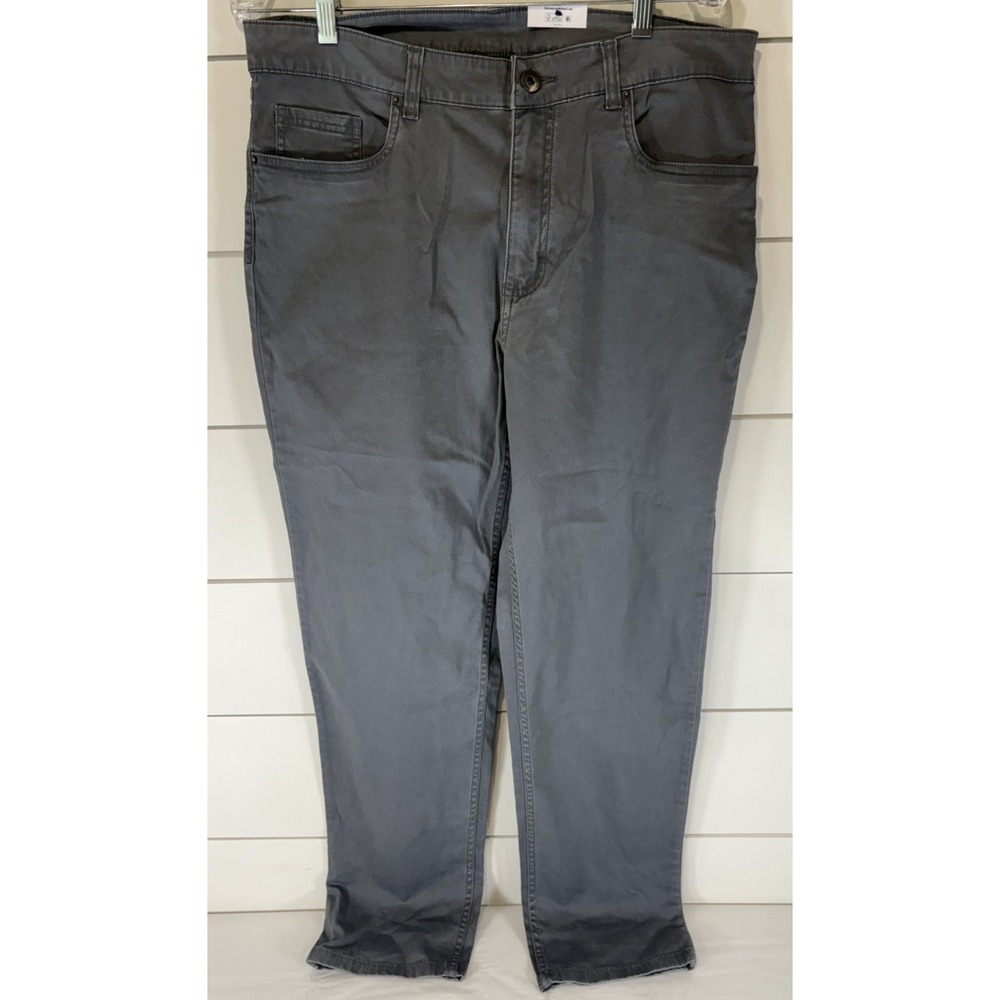 George NEW Men's‎ Stretch Premium 5 Pocket Straight Leg Pants Grey Gray NWT